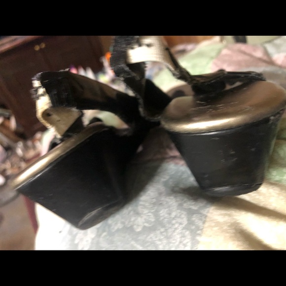 Fun Black Wedge flip flops 8m Gabby Impo - Picture 3 of 12